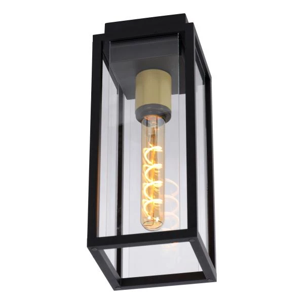 Lucide LAURENS - Flush ceiling light Indoor/Outdoor - 1xE27 - IP54 - Black - detail 2